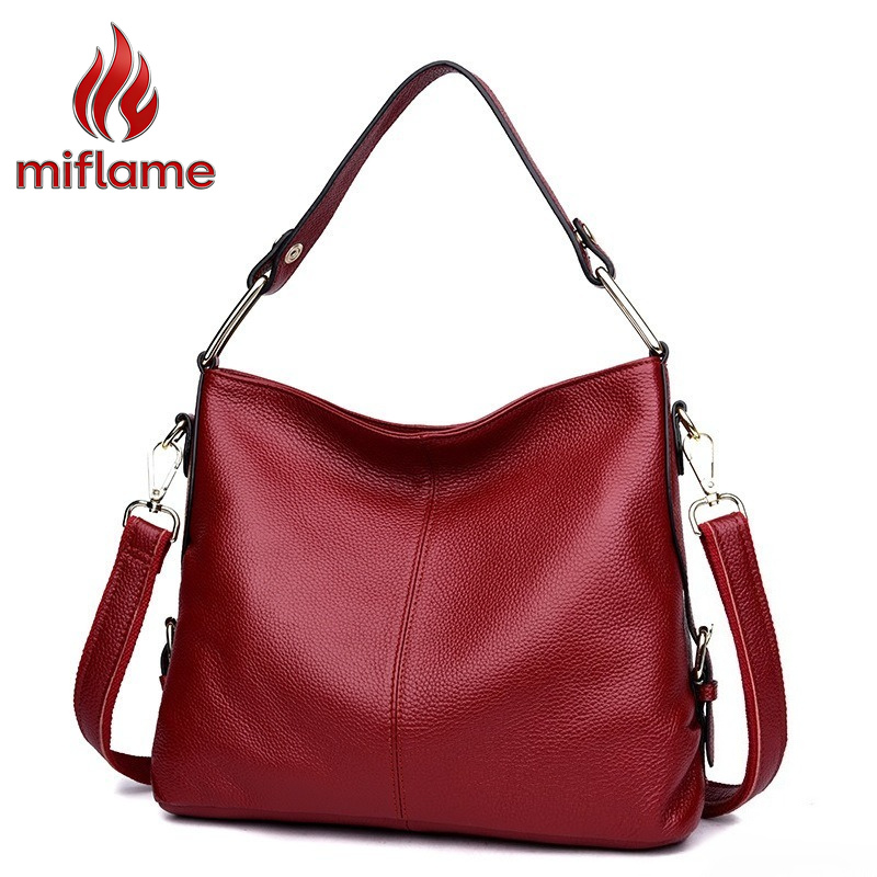 Luxury Bags Quiet - Women's Genuine Leather Shoulder Tote Bag