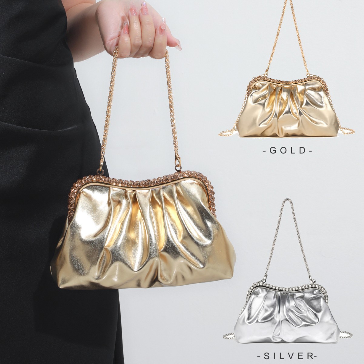Luxury Bags Quiet - Premium quiet luxury PU leather pleated