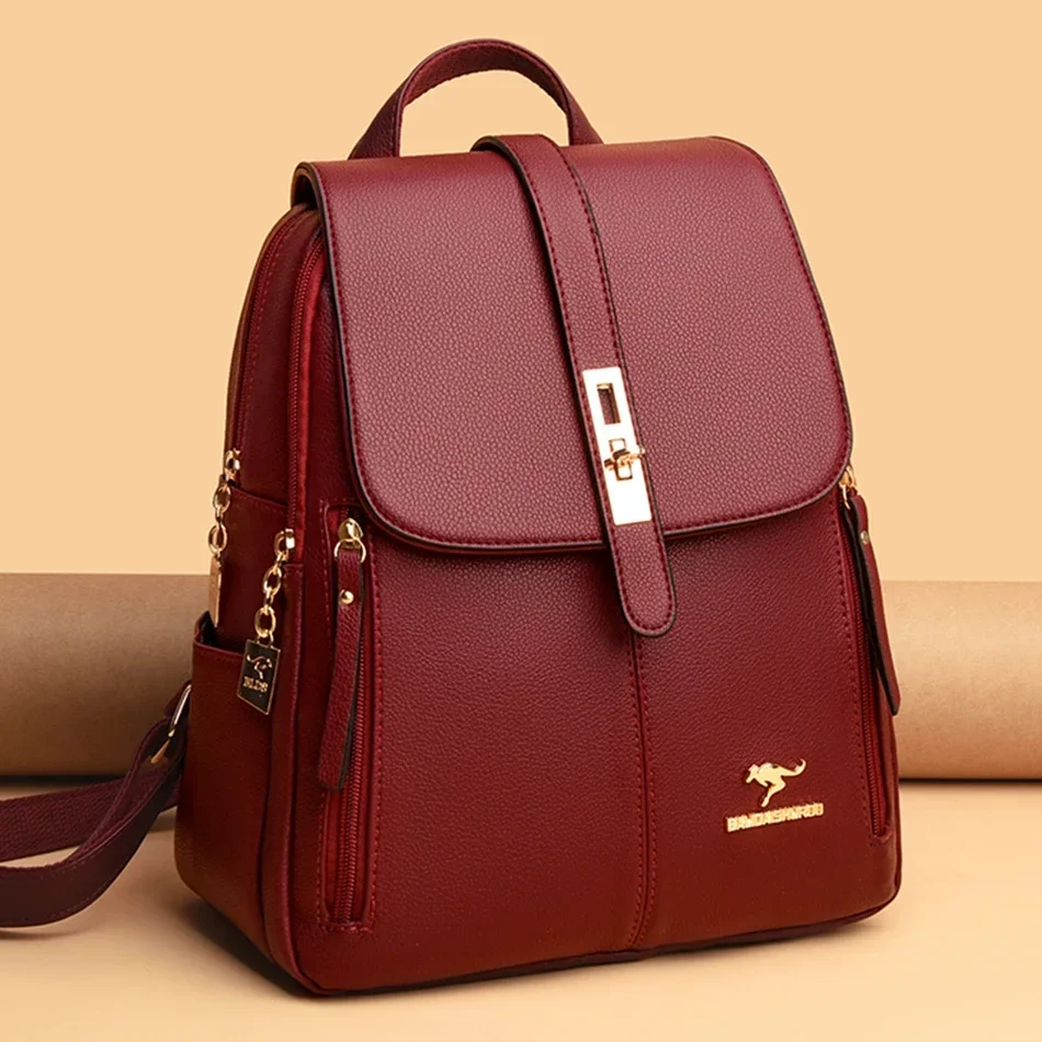 Luxury Bags For School - Women Leather Large Capacity Backpack High