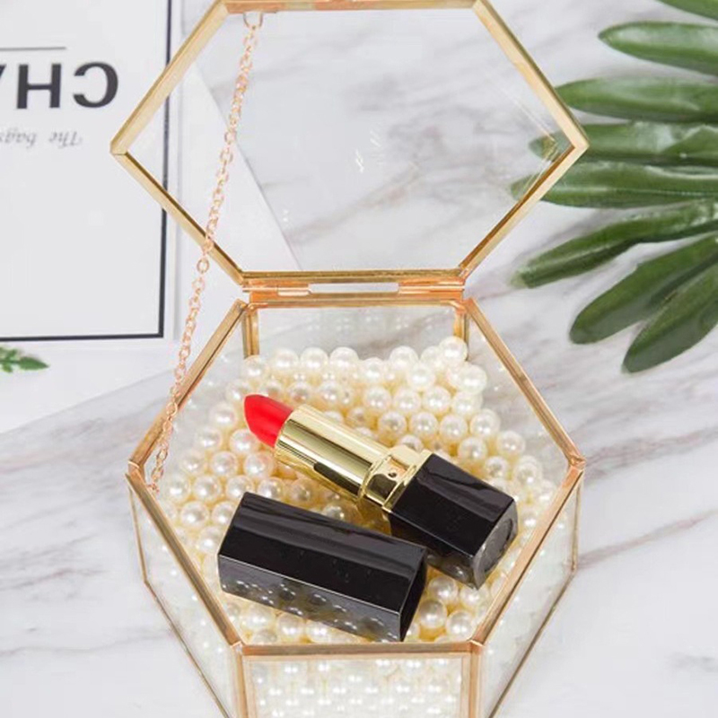 Luxury Bags List - High-end Hexagonal Ring Box Golden Glass