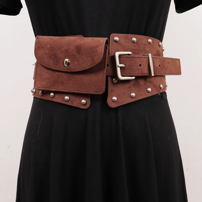 Belt Bag Leather Wide - Fashion Style Suede Pu Leather Waist