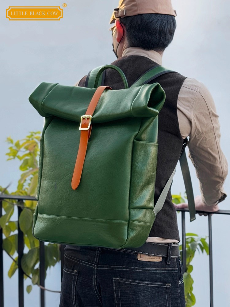 Large Capacity Mens Genuine Le - Genuine Leather Backpack review and price