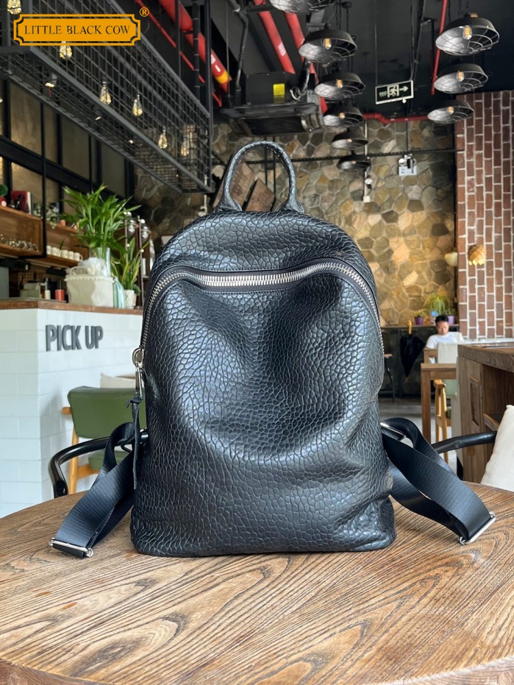 Soft Natural Sheepskin Casual  - Genuine Leather Backpack review and price