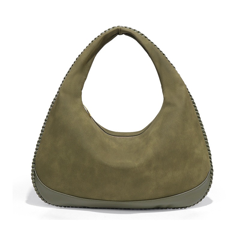 Fashion Large Capacity Shoulde - Half Moon Bag Suede review and price