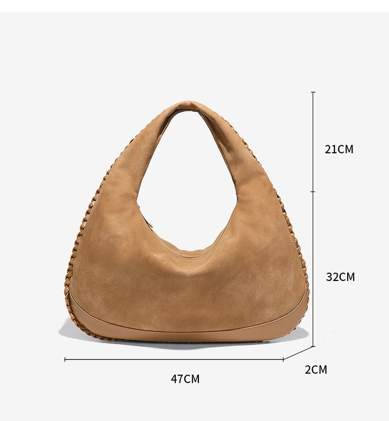 Fashion Large Capacity Shoulde - Half Moon Bag Suede review and price