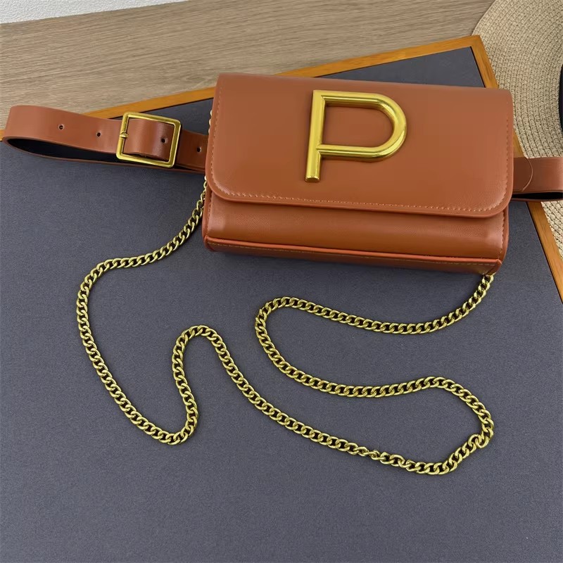 Women's Designer P Letter PU L - Belt Bag Leather Wide review and price