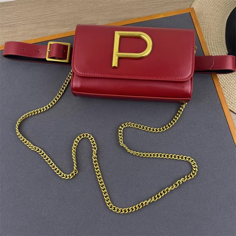 Women's Designer P Letter PU L - Belt Bag Leather Wide review and price
