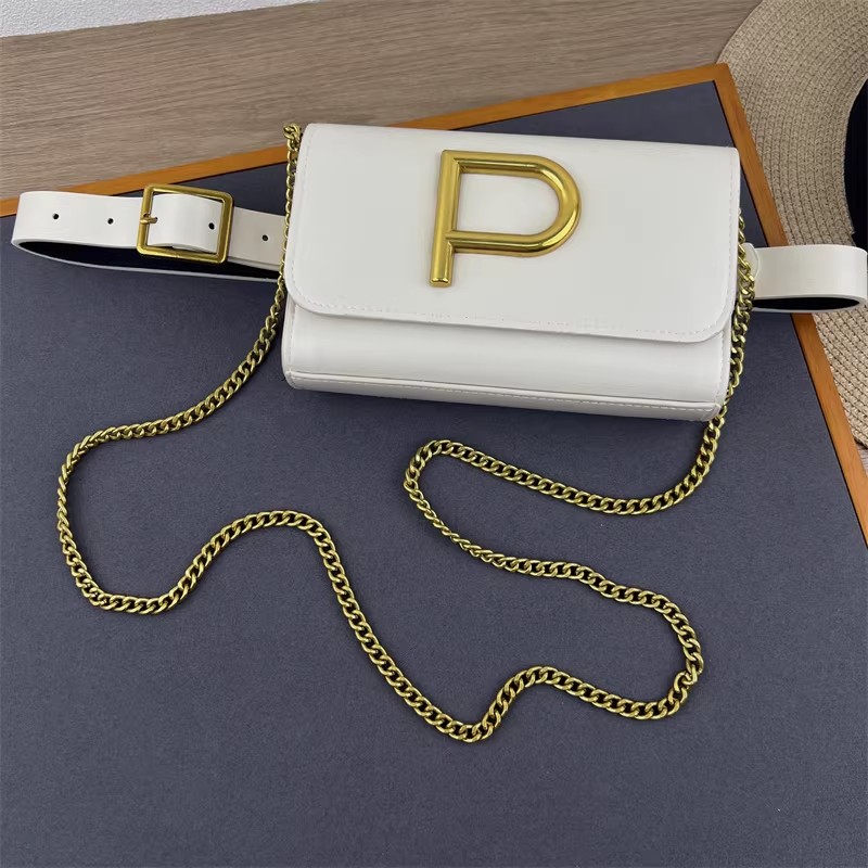 Women's Designer P Letter PU L - Belt Bag Leather Wide review and price