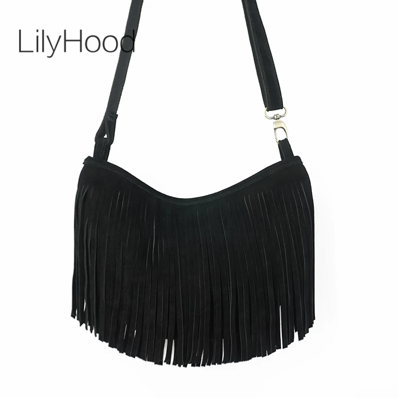 Women Genuine Leather Suede Fr - Half Moon Bag Suede review and price