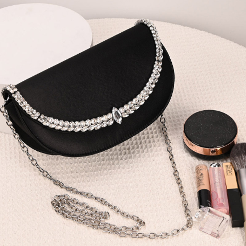 Luxury Sparkling Diamond Asymm - Half Moon Bag Suede review and price
