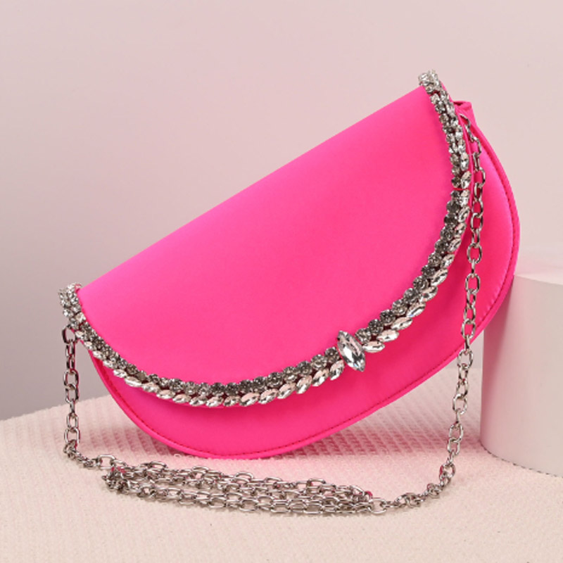 Luxury Sparkling Diamond Asymm - Half Moon Bag Suede review and price