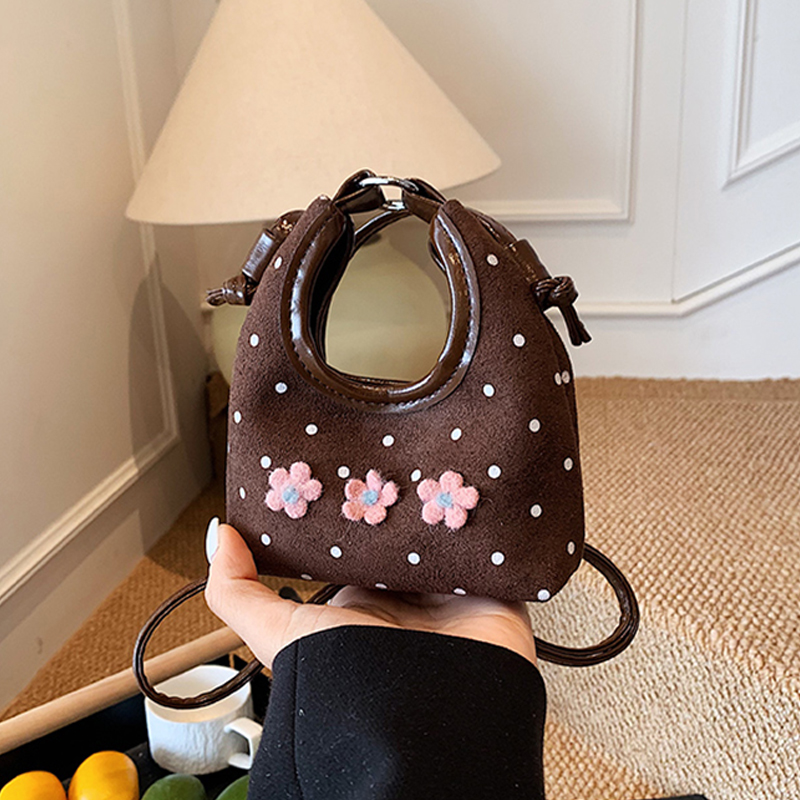 Autumn Winter Sweet Flower Min - Half Moon Bag Suede review and price