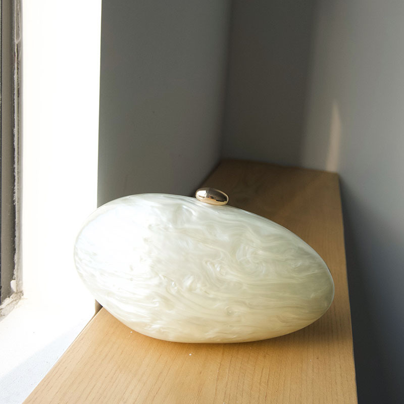 Oval Marble Beige Shell Acryli - Luxury Bags Cute review and price