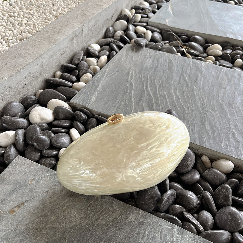 Oval Marble Beige Shell Acryli - Luxury Bags Cute review and price