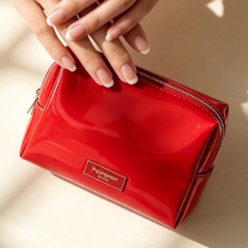 YSL BEAUTE Red Faux Leather Ma - Luxury Bags With Zipper review and price