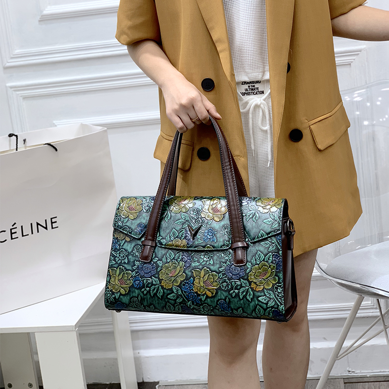 Vintage 3D Embossed Floral Han - Luxury Bags Vegan review and price