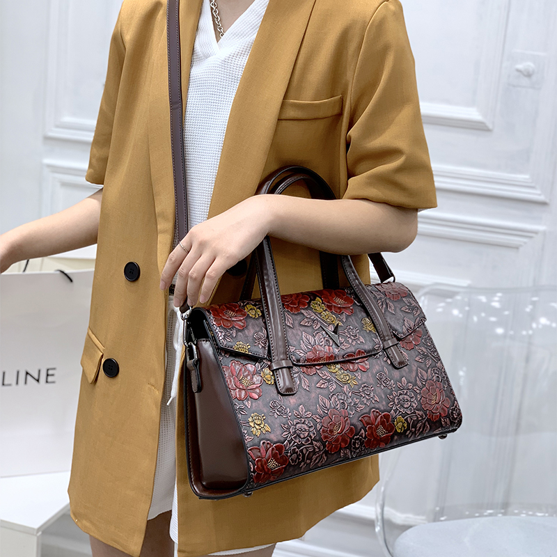 Vintage 3D Embossed Floral Han - Luxury Bags Vegan review and price