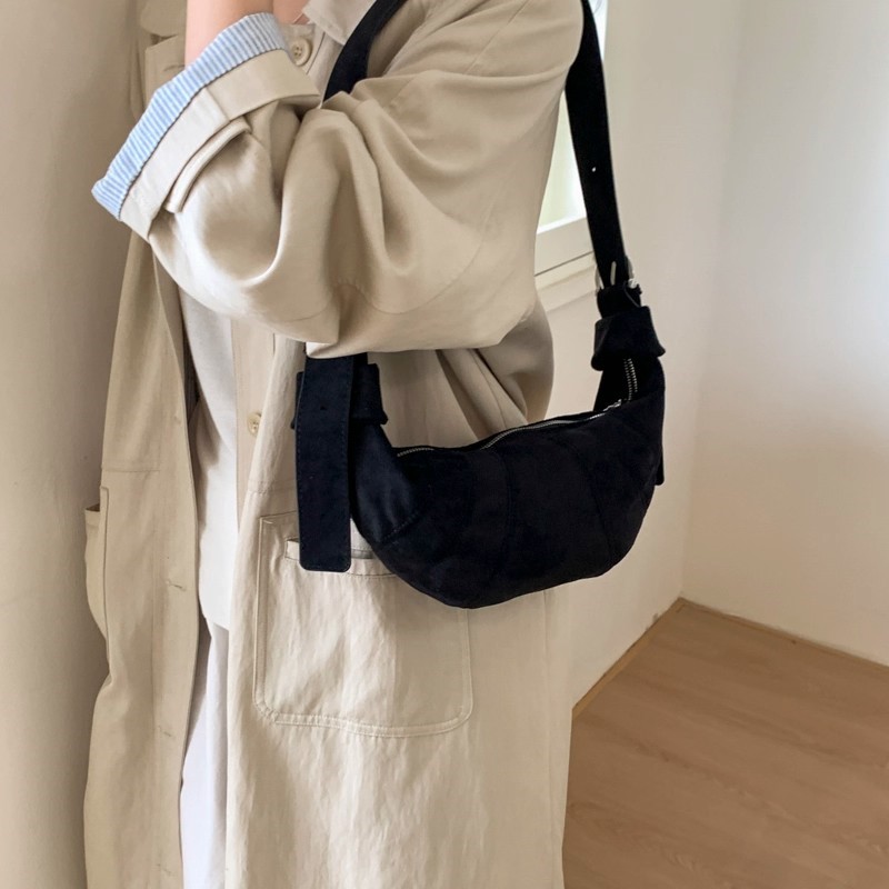 JIAERDI Retro Solid Color Sued - Half Moon Bag Suede review and price