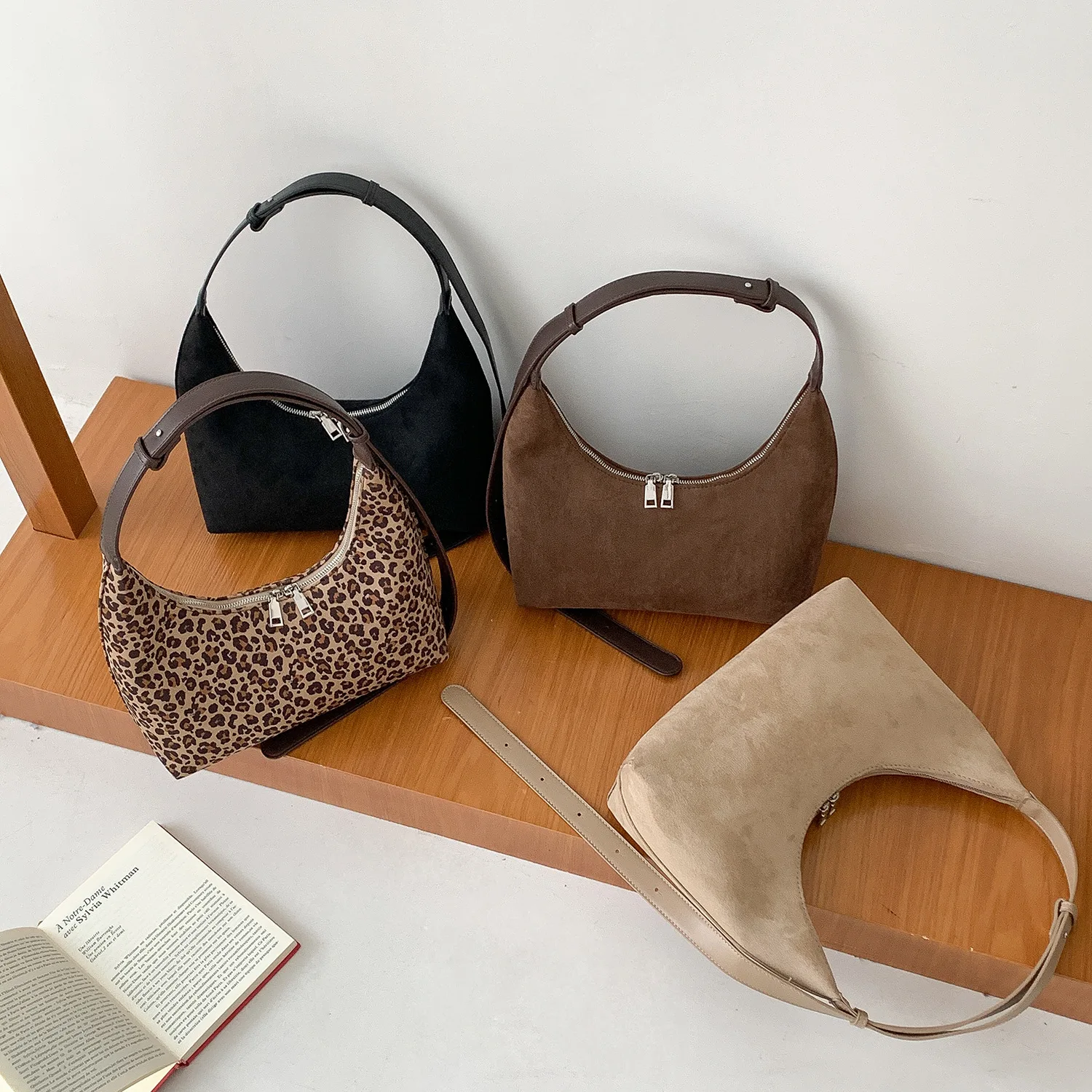Luxury Leopard Crescent Women  - Half Moon Bag Suede review and price