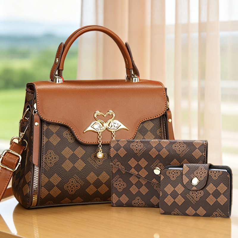3-piece women's bag set, light - Luxury Bags With Zipper review and price
