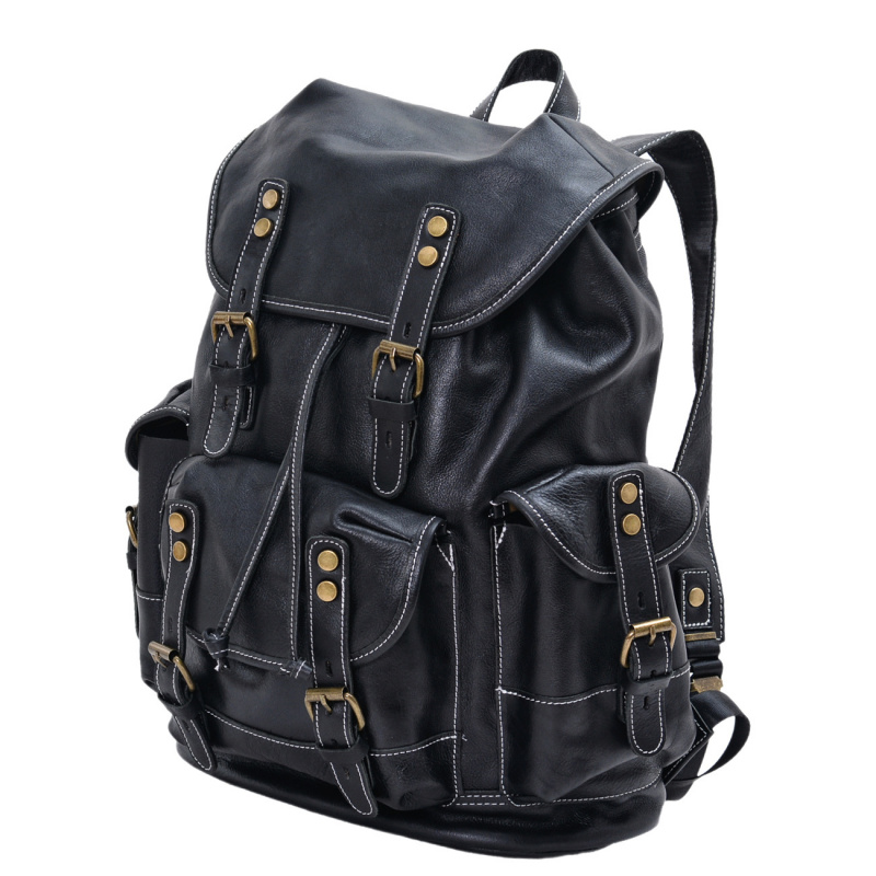 Retro Men's Shoulder Bag Leath - Genuine Leather Backpack review and price