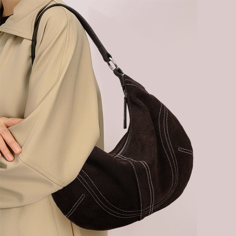 Aidanni Cowhide Suede Underarm - Half Moon Bag Suede review and price