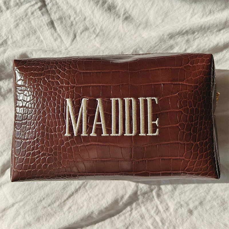 Embroidered Croc Makeup Bag Pe - Luxury Bags Vegan review and price