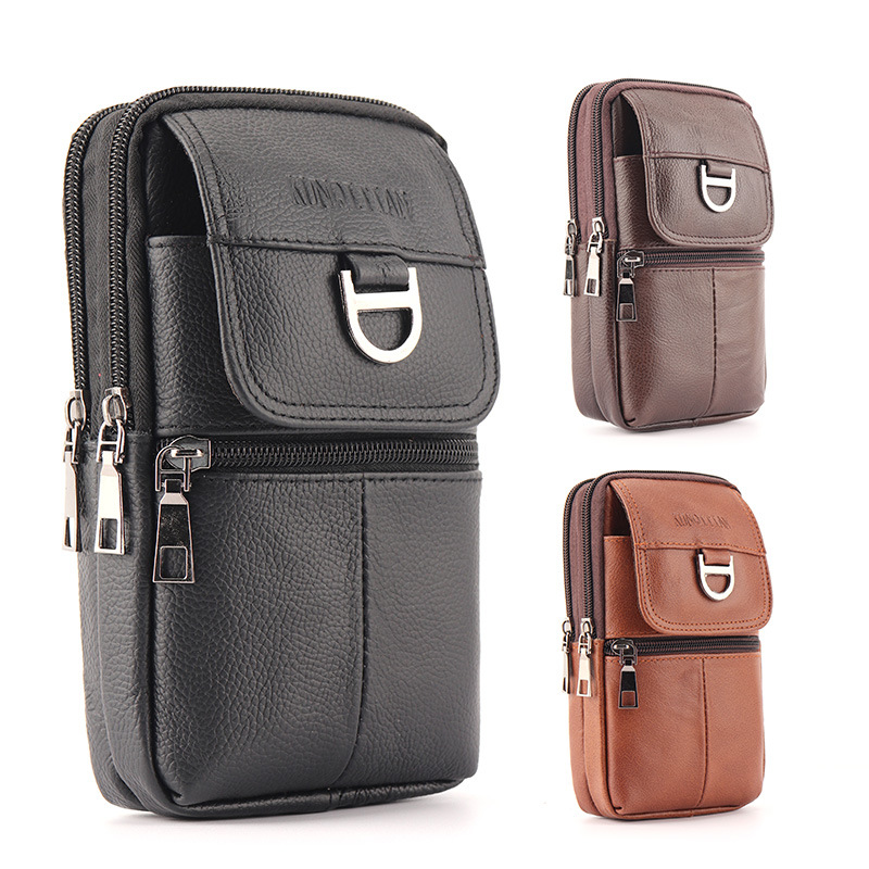 Men's Leather Waist Bag - Larg - Genuine Leather Backpack review and price