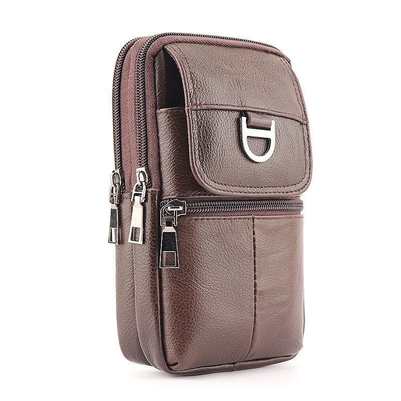 Men's Leather Waist Bag - Larg - Genuine Leather Backpack review and price